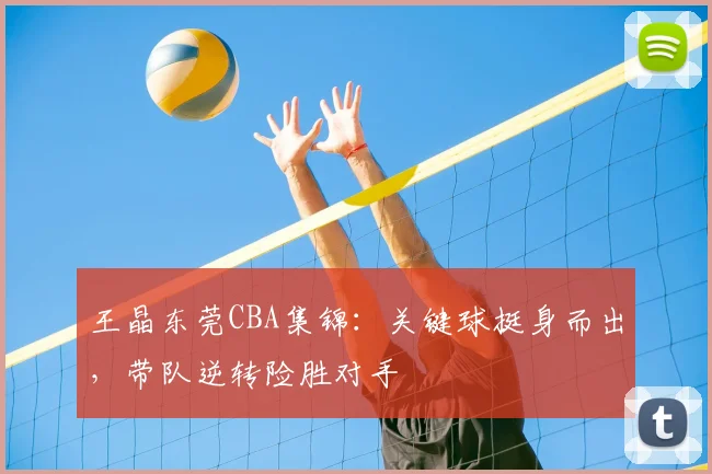 王晶东莞CBA集锦：关键球挺身而出，带队逆转险胜对手